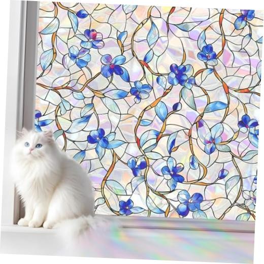 Rainbow Window Privacy Film,Heat Control,UV Blocking,Anti-Glare,Day & Night