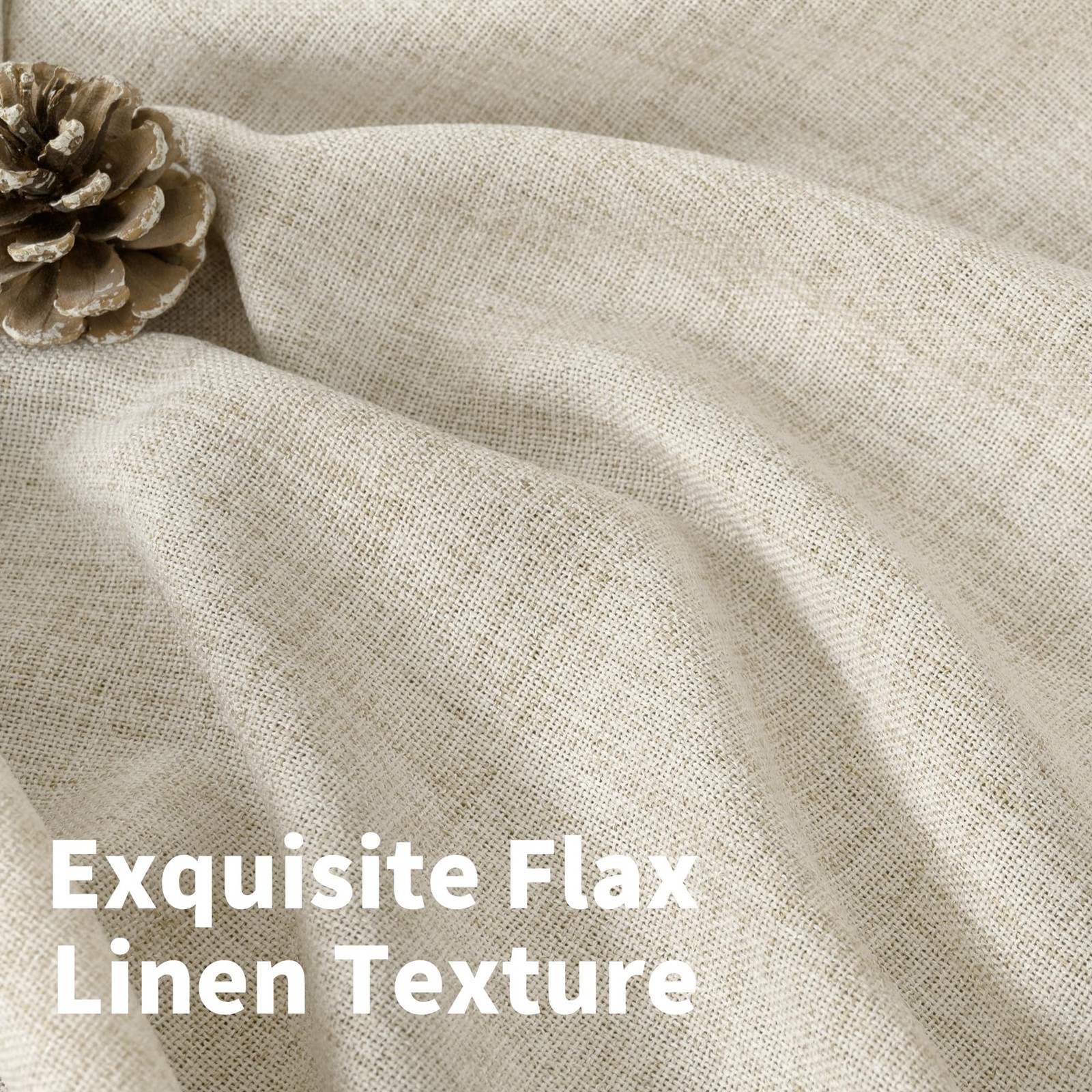 Curtains 40 Inches Long for Kitchen Cafe Window, 42″W x 40″L (Pack of 2) Linen