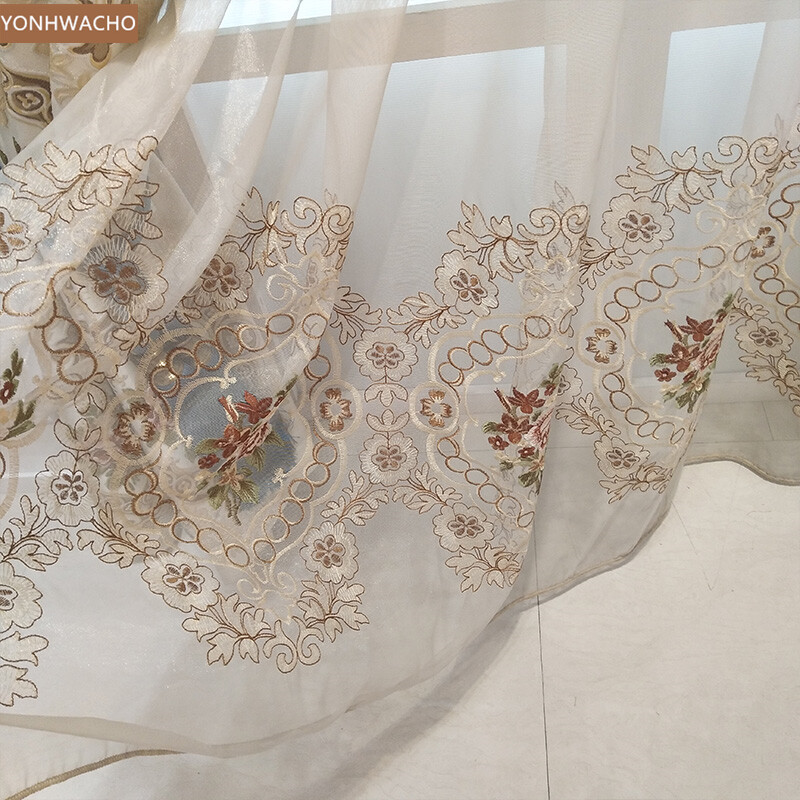 jacquard high precision beige thick cloth blackout curtain valance panel C512