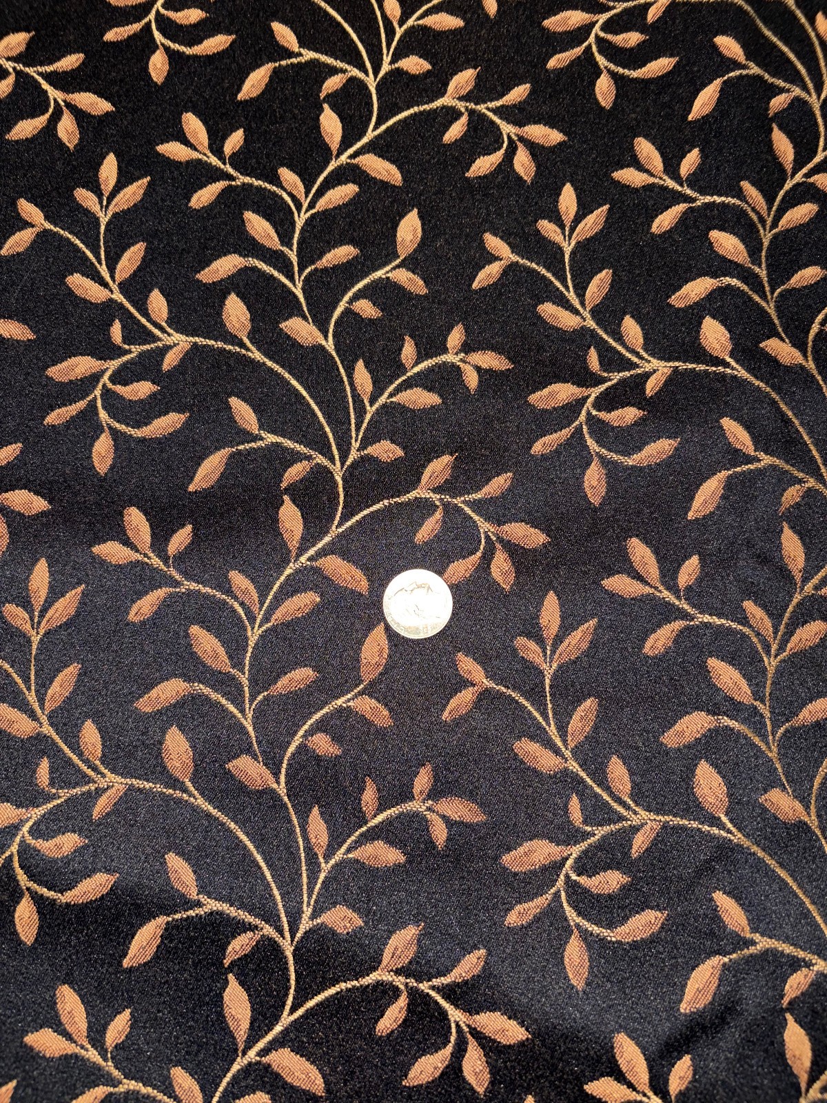 One Pair Black Gold Scroll Custom Drapes / or for Fabric 42″ x 104″