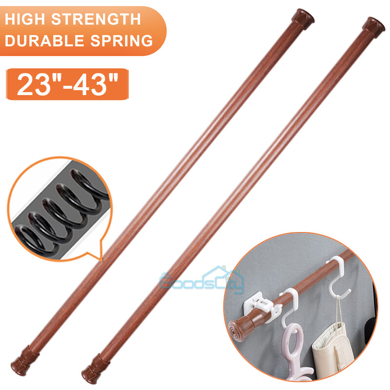 2/4X Adjustable Spring Tension Curtain Rod 23-44in for Window, Kitchen, Bathroom