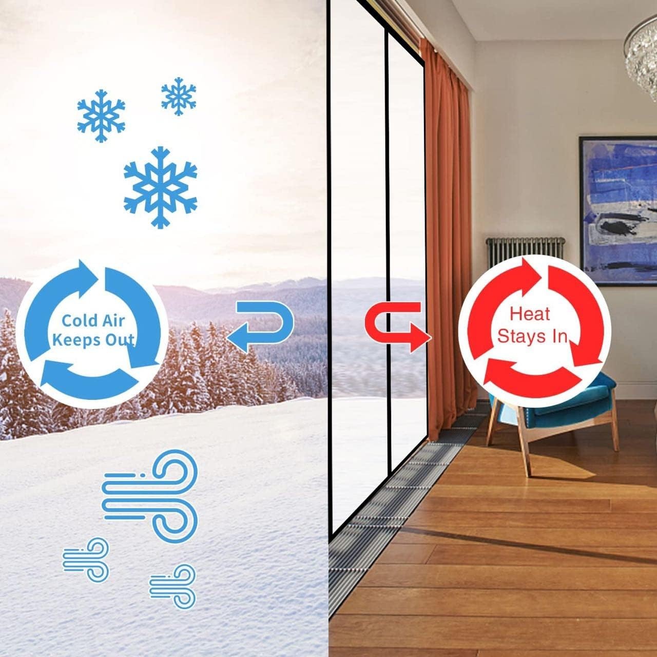 Transparent Insulated Door Curtain, Magnetic Thermal Door Cover Screen Door