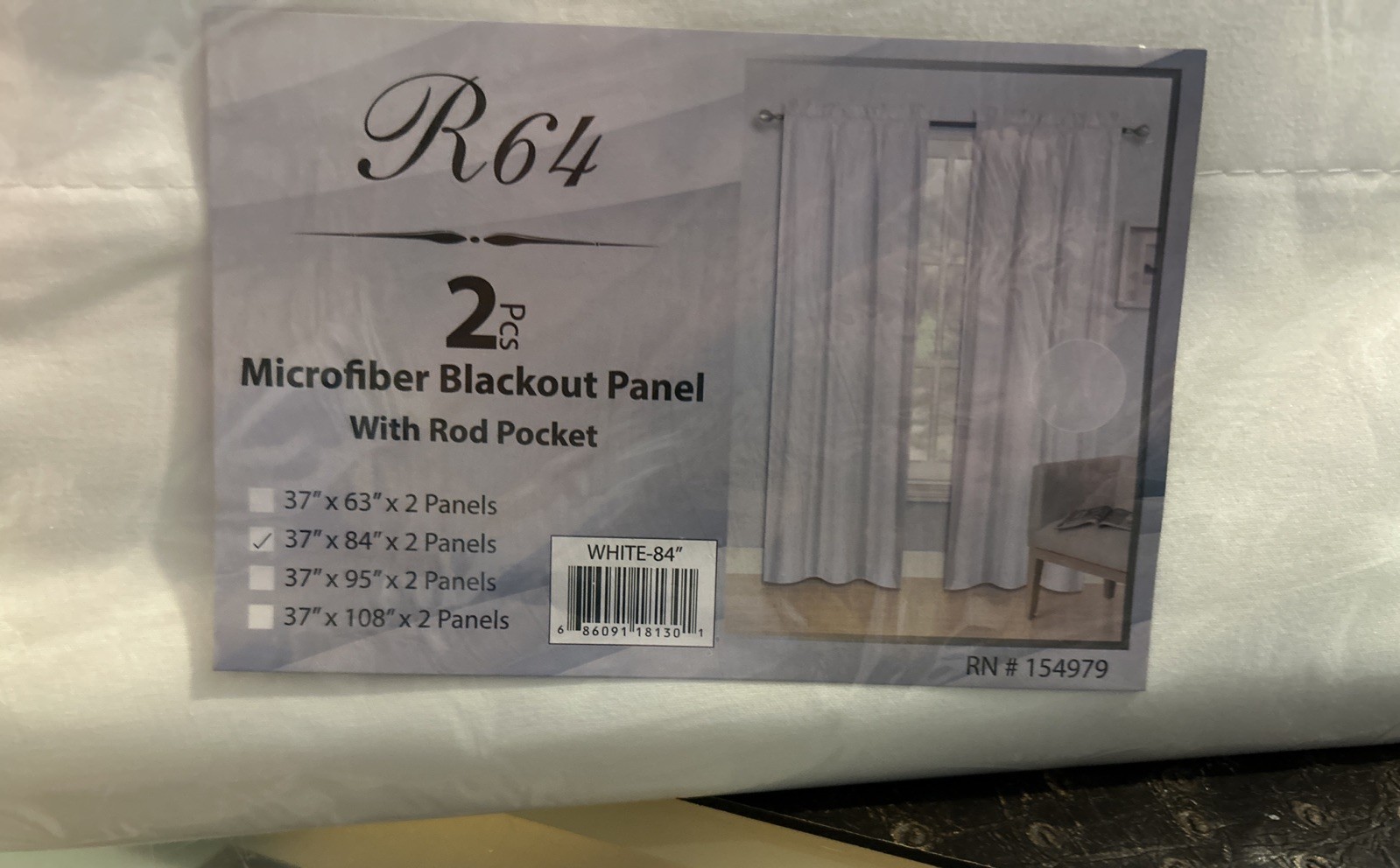 2pc light blocking window curtain panel microfiber matte blackout solid R64