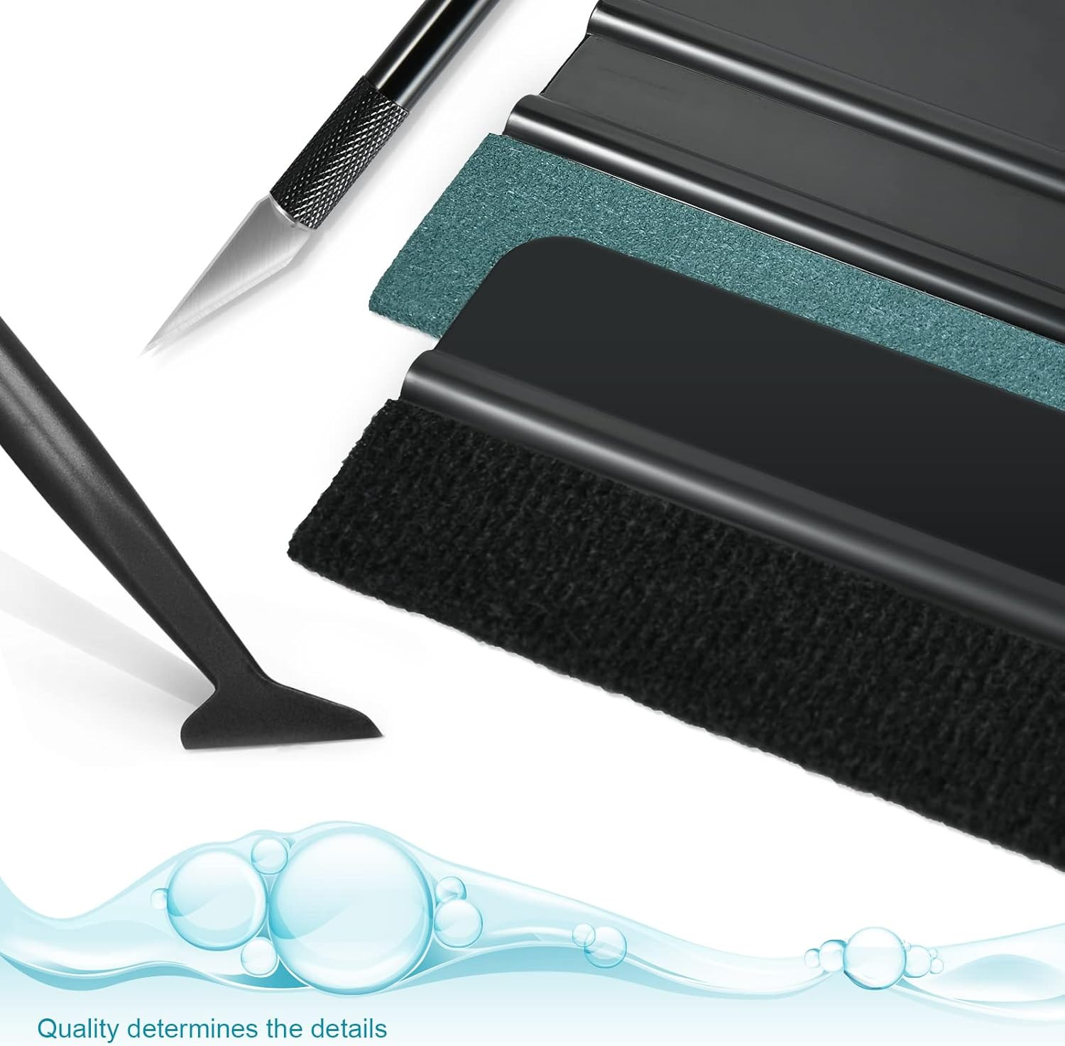 Car Window Tint Installation Kit – Vinyl Wrap Tools with Felt Squeegee, Micro Sq