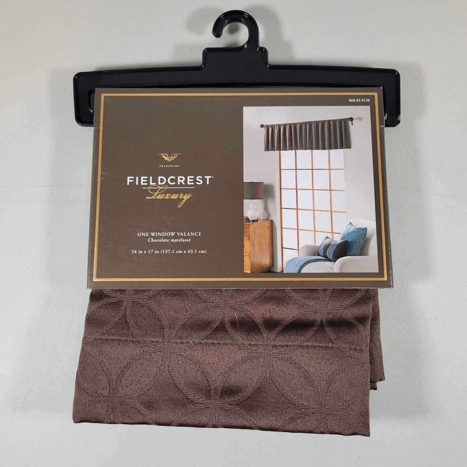 Fieldcrest Single Valance 54″ W x 17″ H Color Brown Polyester New Machine Wash