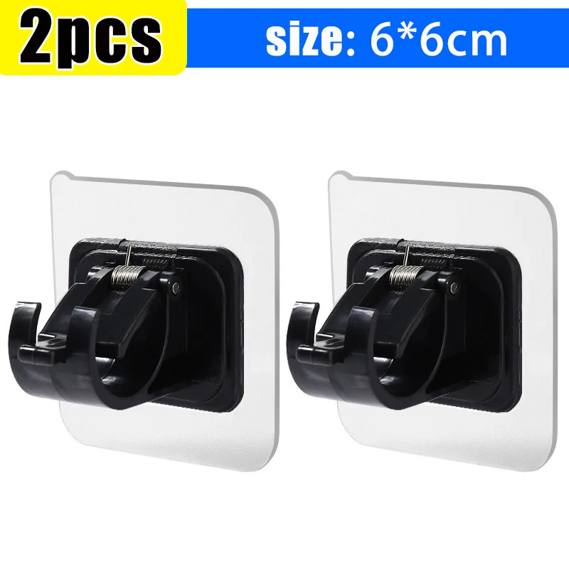 Self Adhesive Rail Hooks Nail-Free Curtain Clamp Rods Clips Hook Adjustable Show