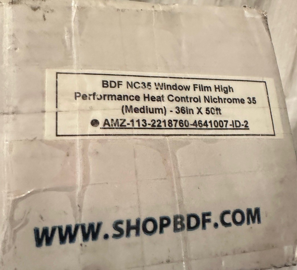 BDF NC35 Window Film High Performance Heat Control Nichrome 35 (Medium)