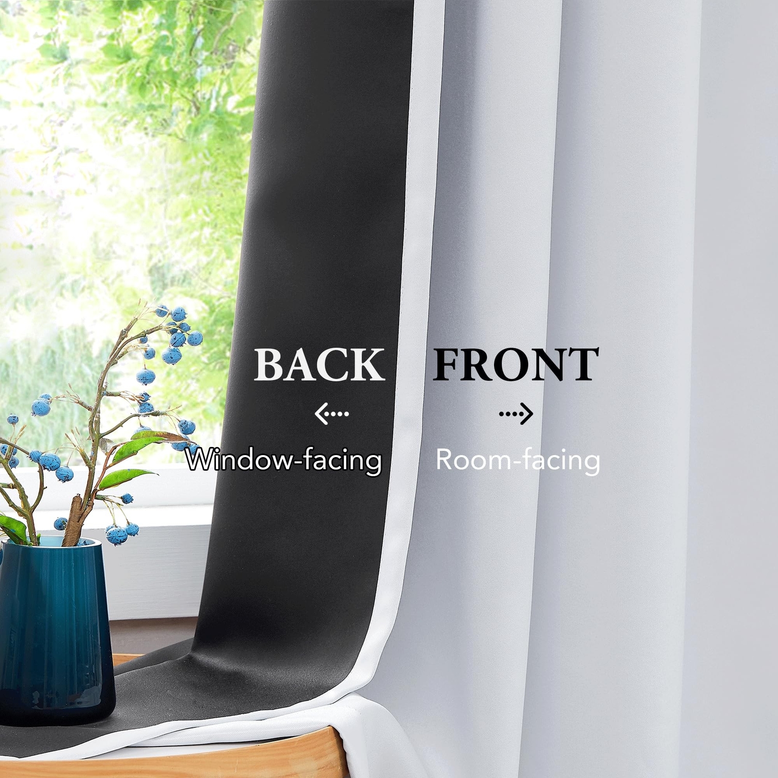 Beauoop White Blackout Window Curtain Panels 84 Inches Long 100% Blocking The…