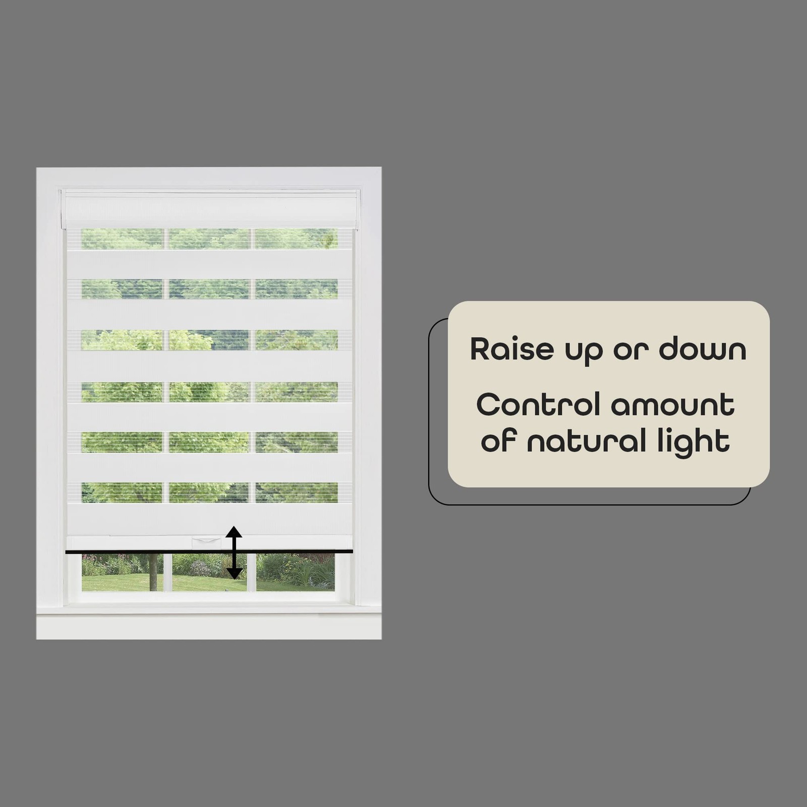 Cordless Celestial Sheer Double-Layered Window – 27 Inch Width X 72 Inch