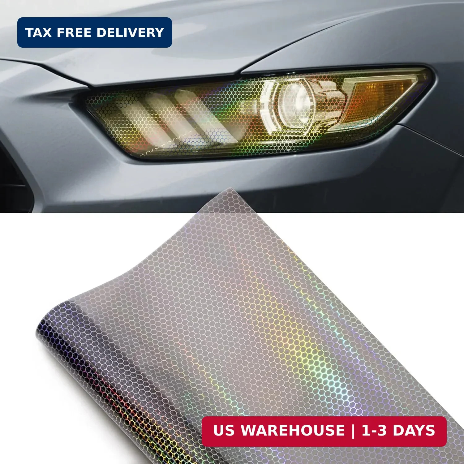 Lypumso Headlight Taillight Tint Film – 12 x 60 Inches Honeycomb Headlight Taill