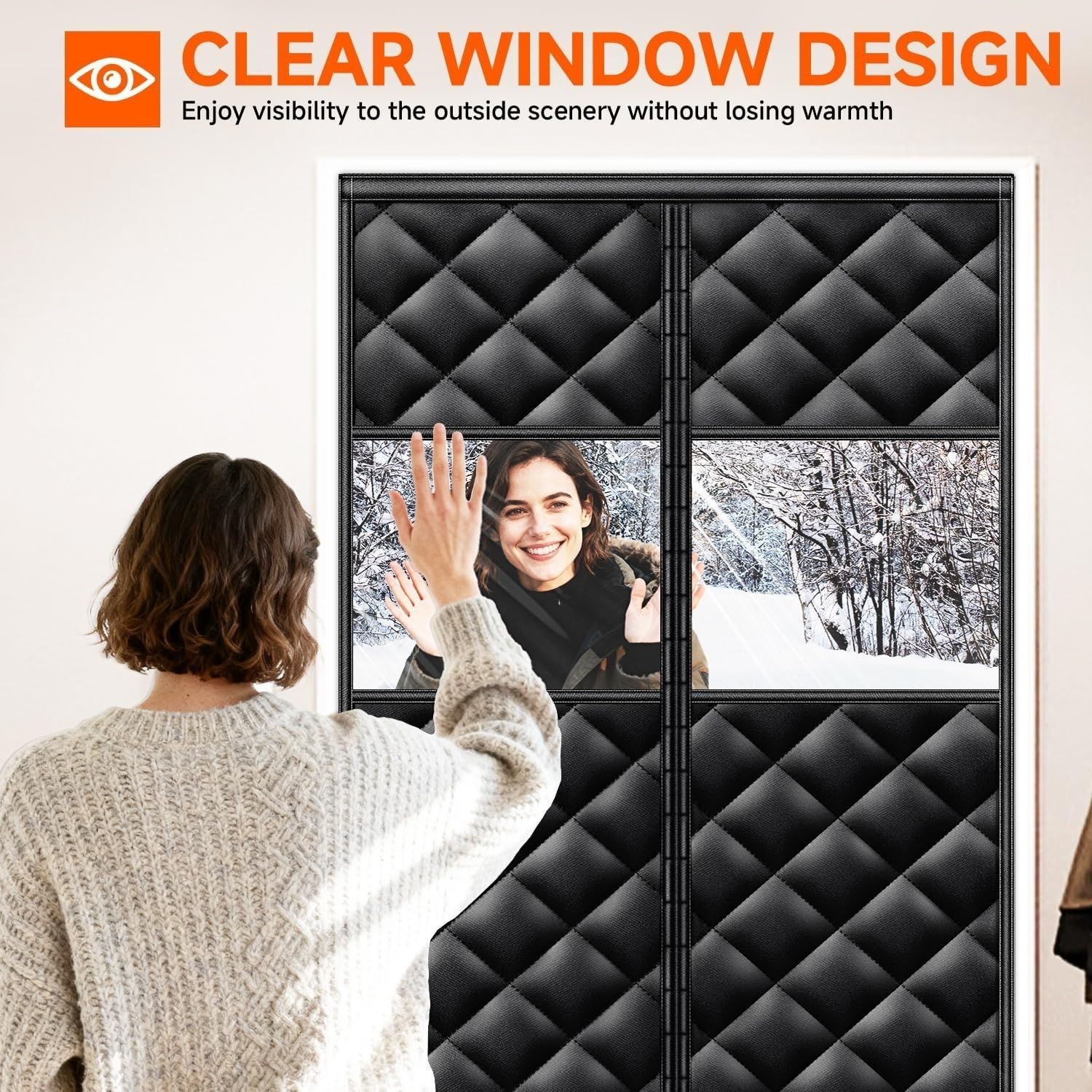 Upgraded Magnetic Thermal Insulated Door Curtain, Fit Door Size 36×80 in