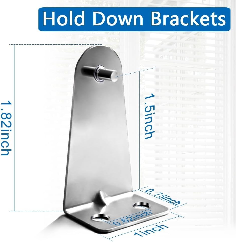 8PCS Metal Blind Hold Down Brackets with Screws Window Shade Bottom Rail Clips