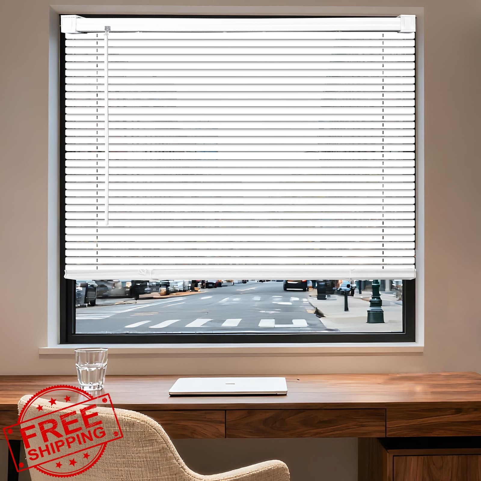 BlindlyHome Mini Blinds 29″W x 48″H White