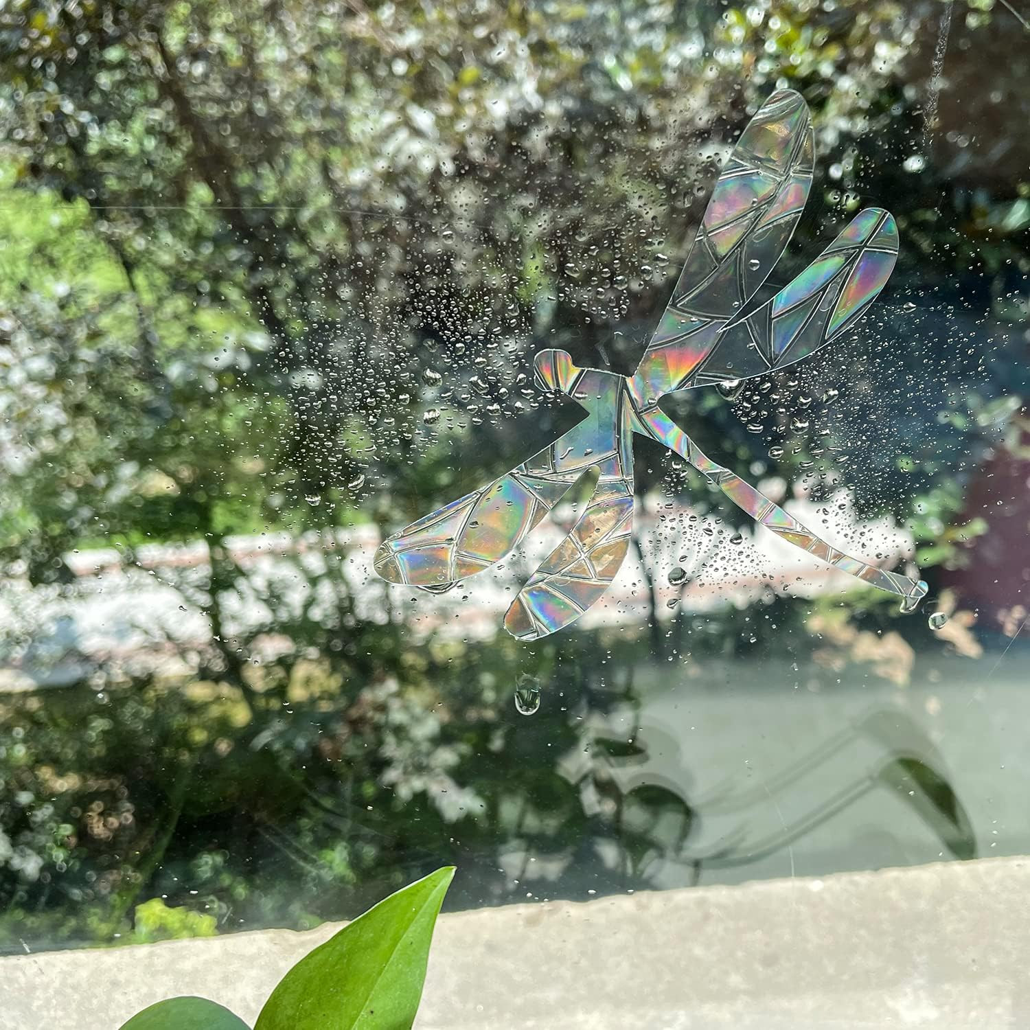 30 Pieces Dragonfly Anti-Collision Window Clings – Glass Reminder Prism Decals –