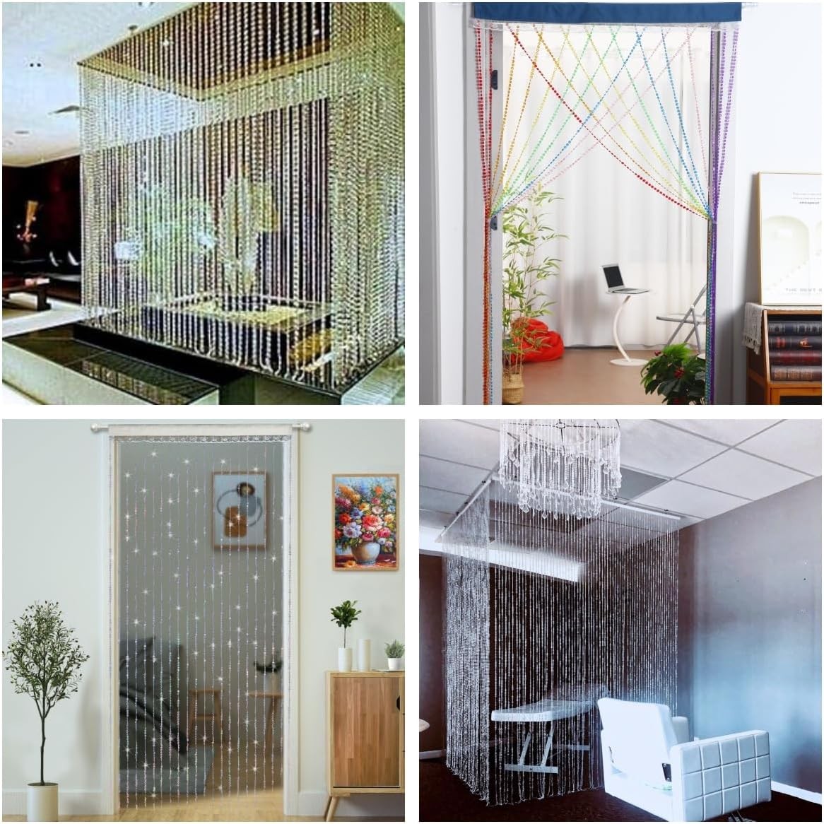 Crystal Beaded Curtain Door Curtains Room Divider Hanging Diamond Acrylic Beads