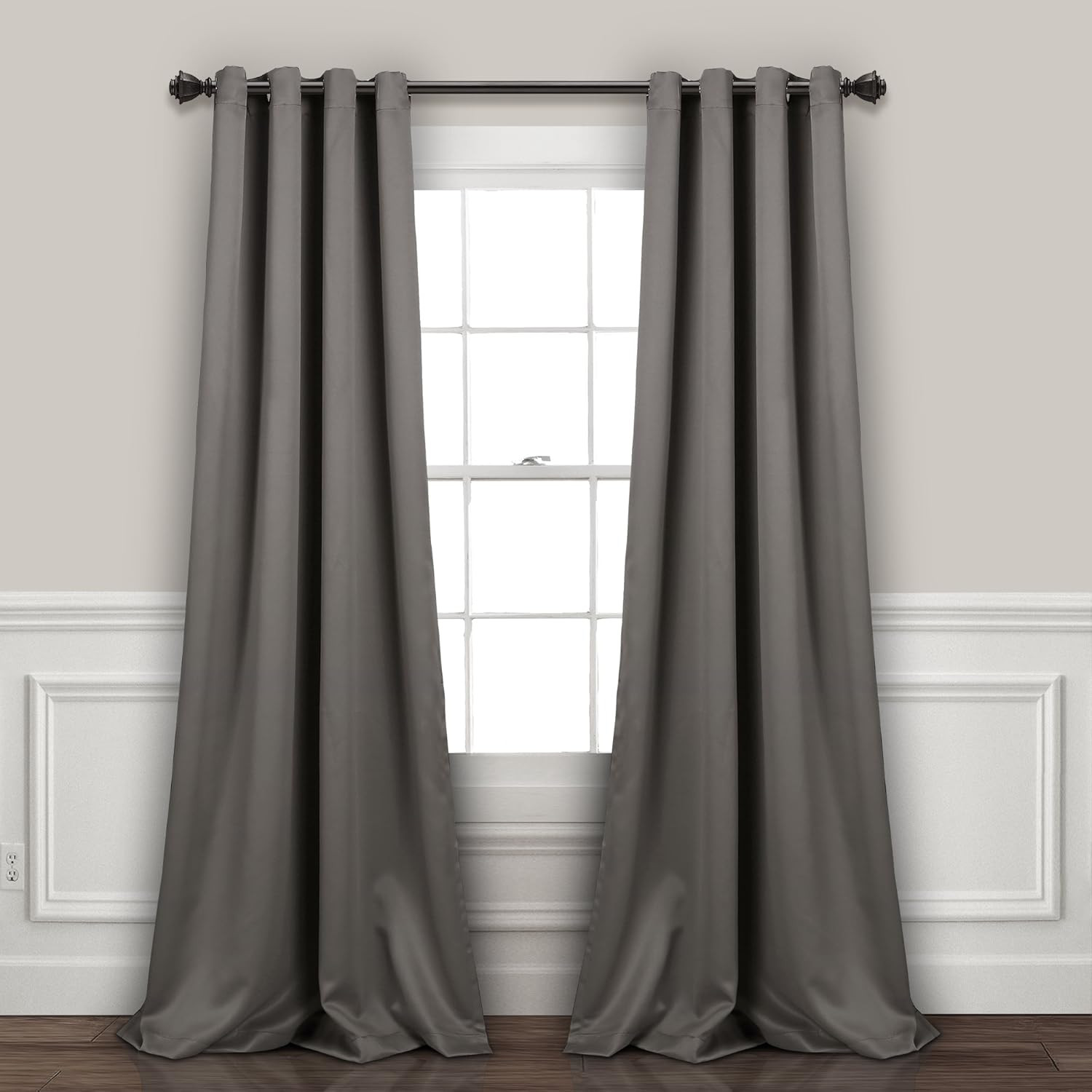 Insulated Grommet Blackout Window Curtain Panels, Pair, 52″ W X 84″ L, Dark Gray