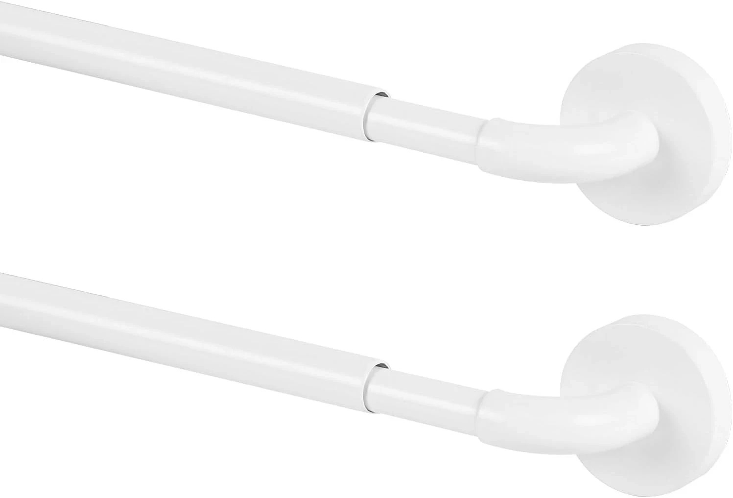 TYRON 2 Pack Magnetic Curtain Rod for Metal Doors 18-30 Inch 2 Pack, White
