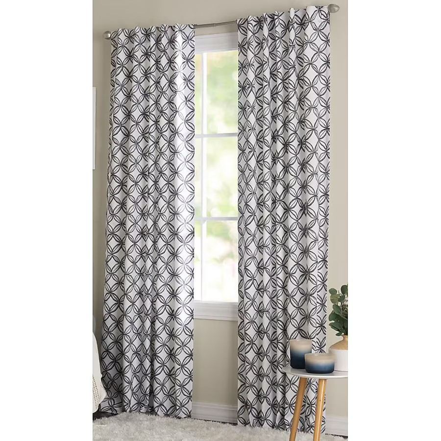 Style Selections 84.0-in Grey Blackout Back tab Single curtain 2 pack – 1085020