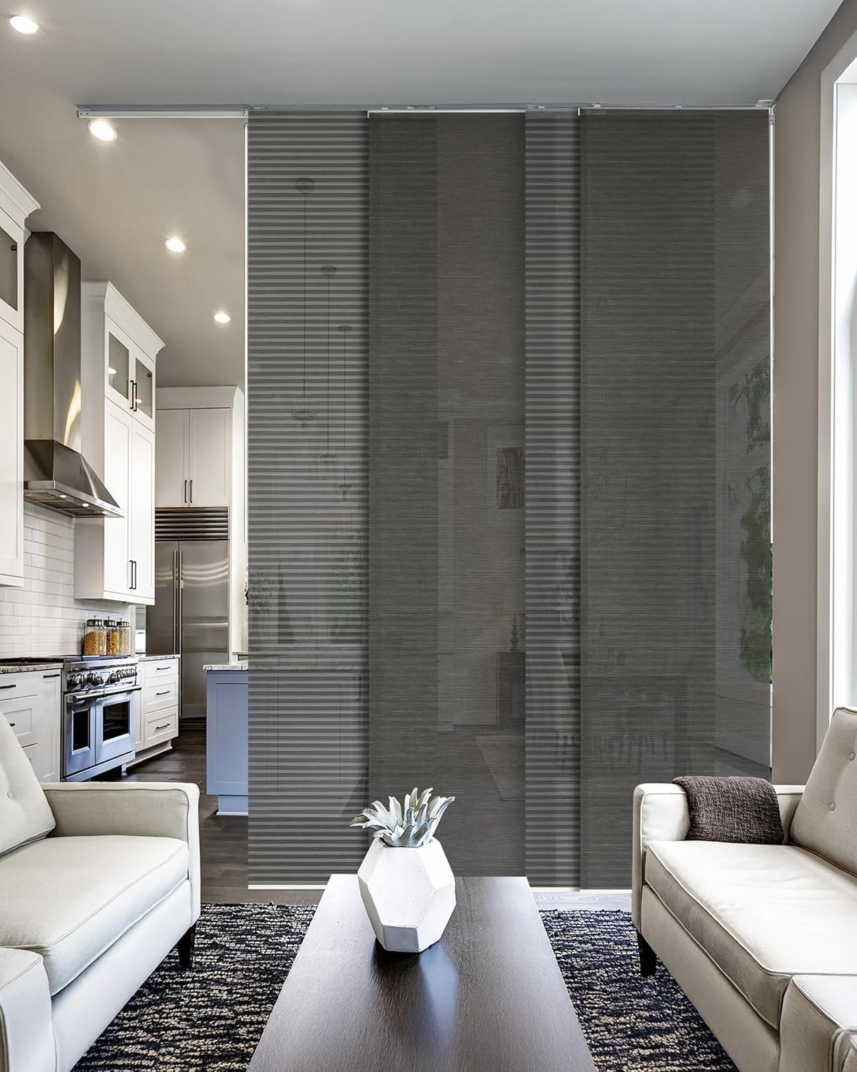Adjustable Sliding Panel Track Blinds 45.8″- 86″ W x 96″ H Vertical Blinds