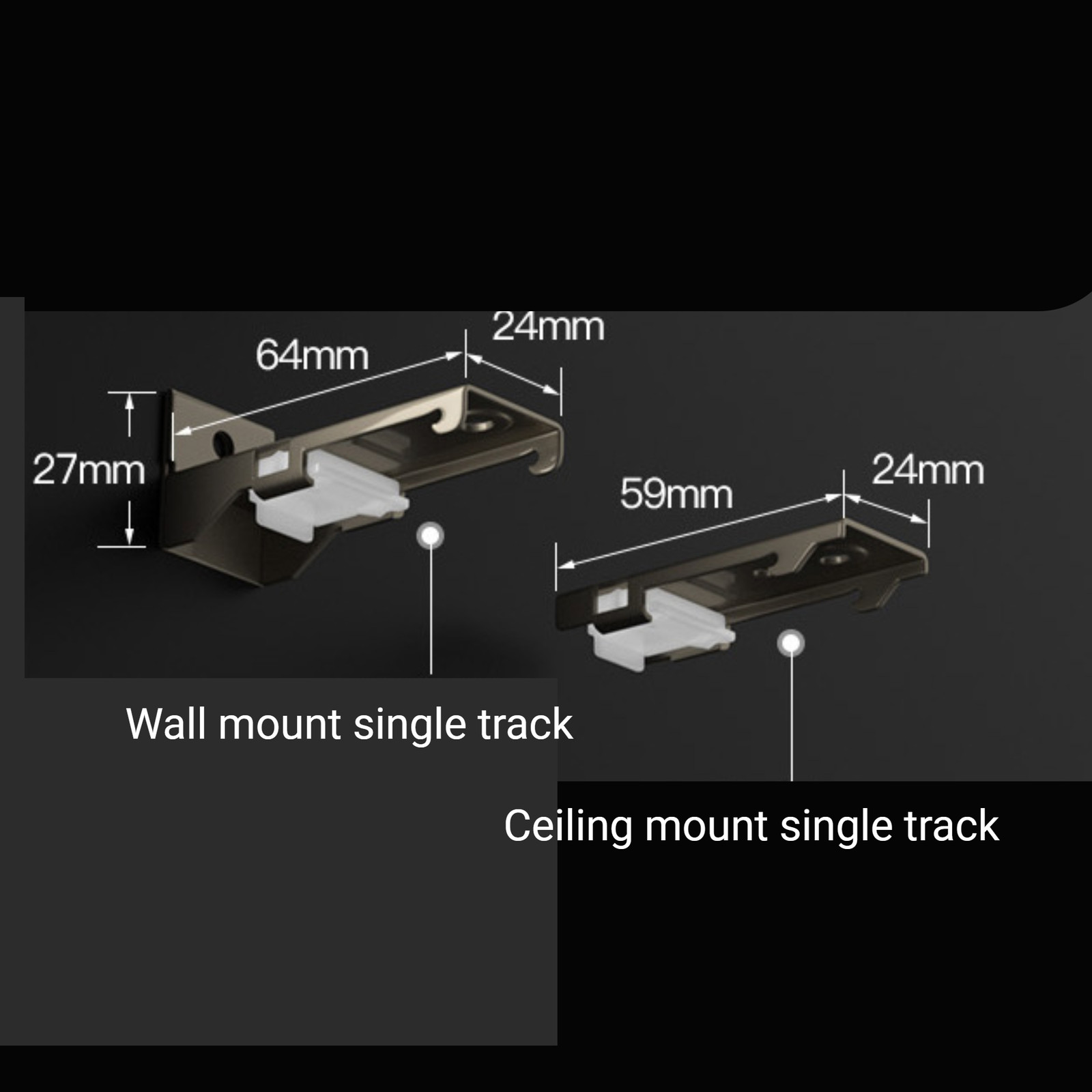 Aluminium Heavy Duty Curtain Track Kit with Hooks 3M Ceiling Mount for Space