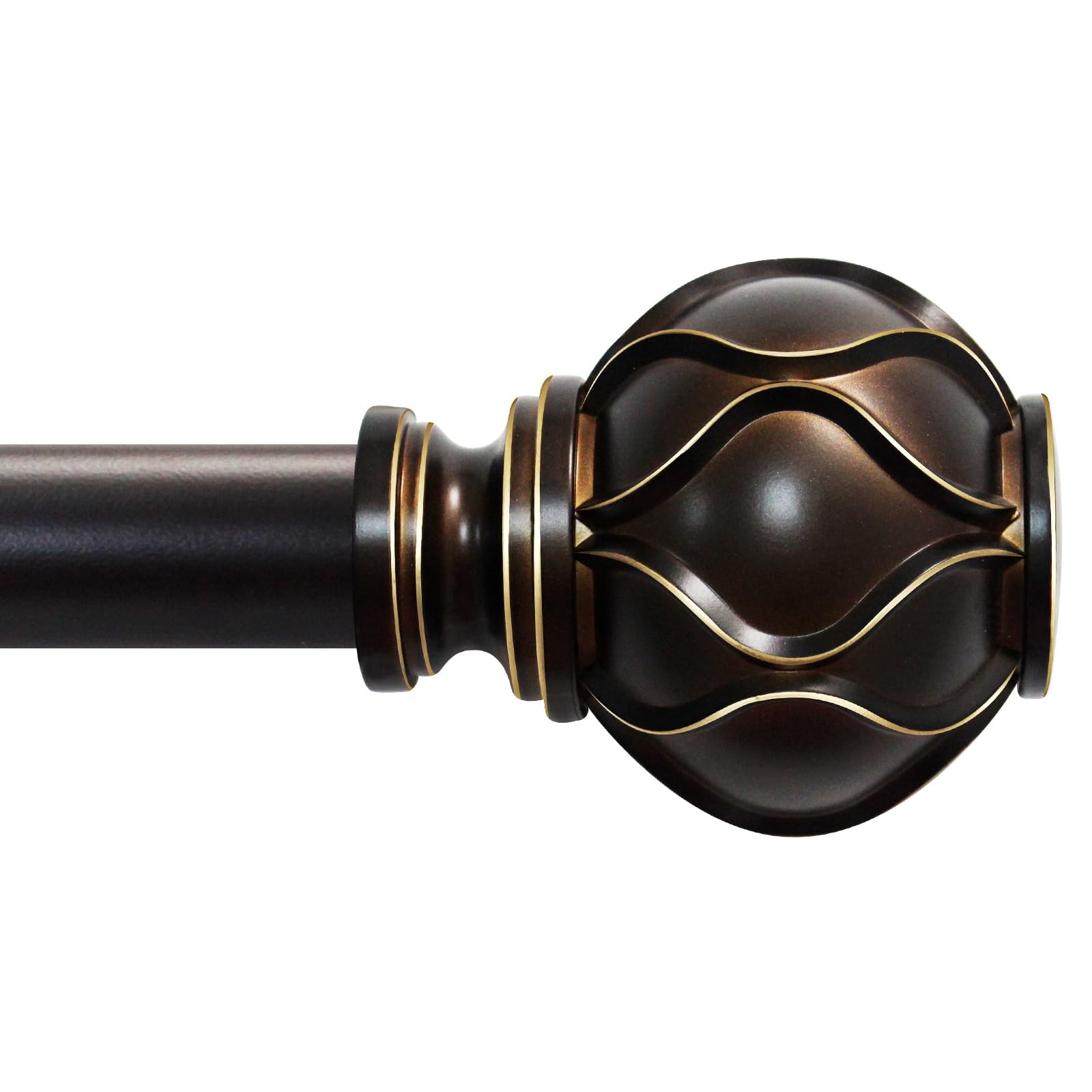 Bronze Curtain Rod for Windows 66 to 120 Inches(5.5-10ft), 1″ Diameter Heavy-…