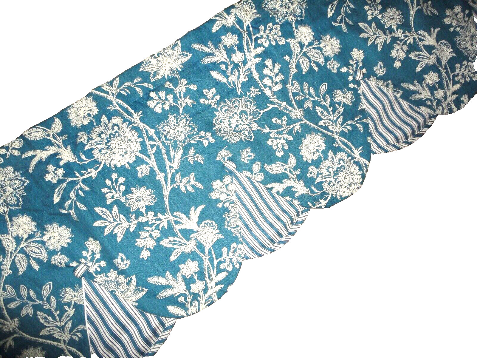 AMERICAN LIVING FLORAL BLUE JASMINE JOSEPHINA TUCK PEEK-A-BOO (1) VALANCE 54X17