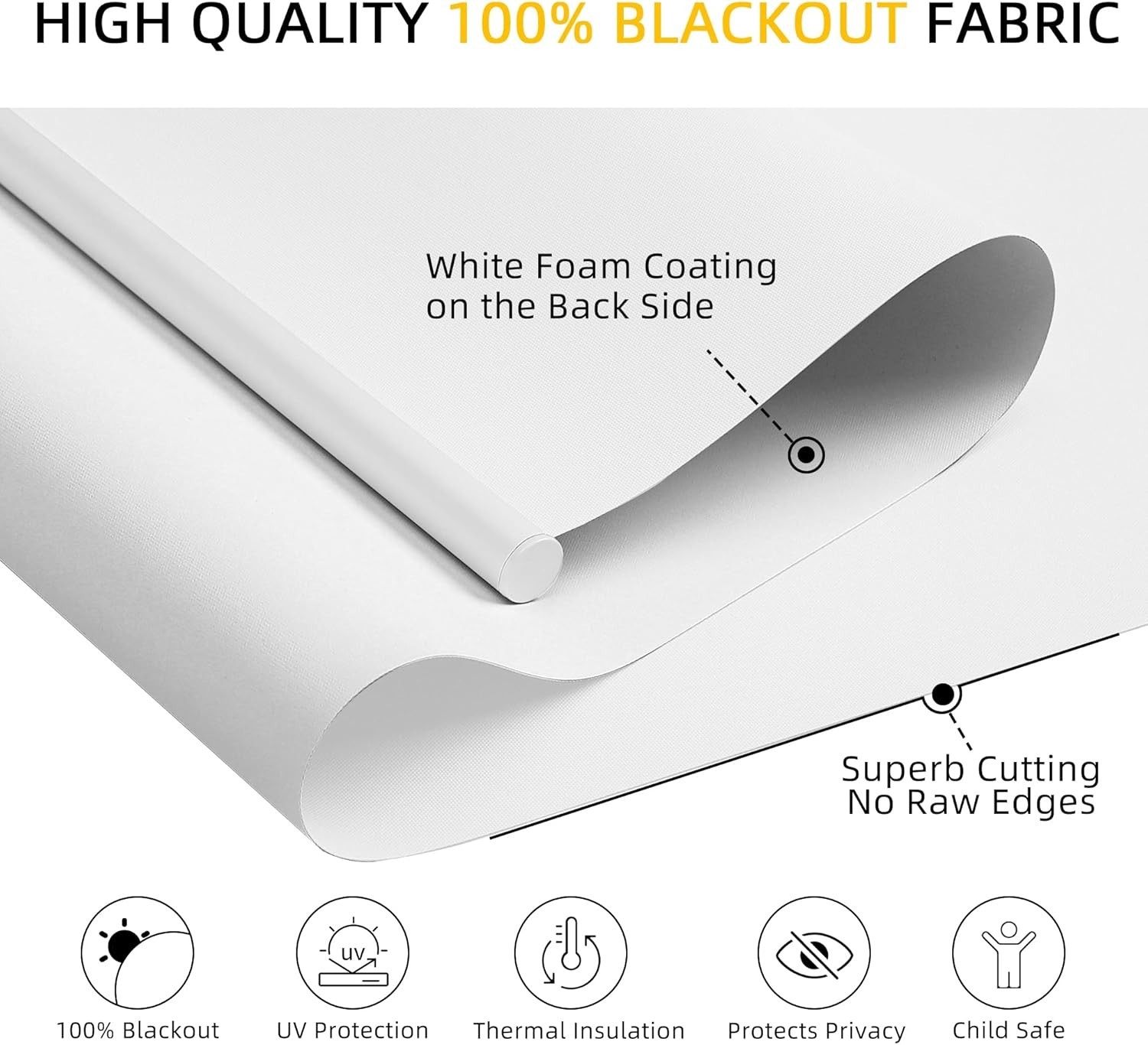 Cordless Blackout Roller Shades for Windows, Thermal Insulated UV Protection …