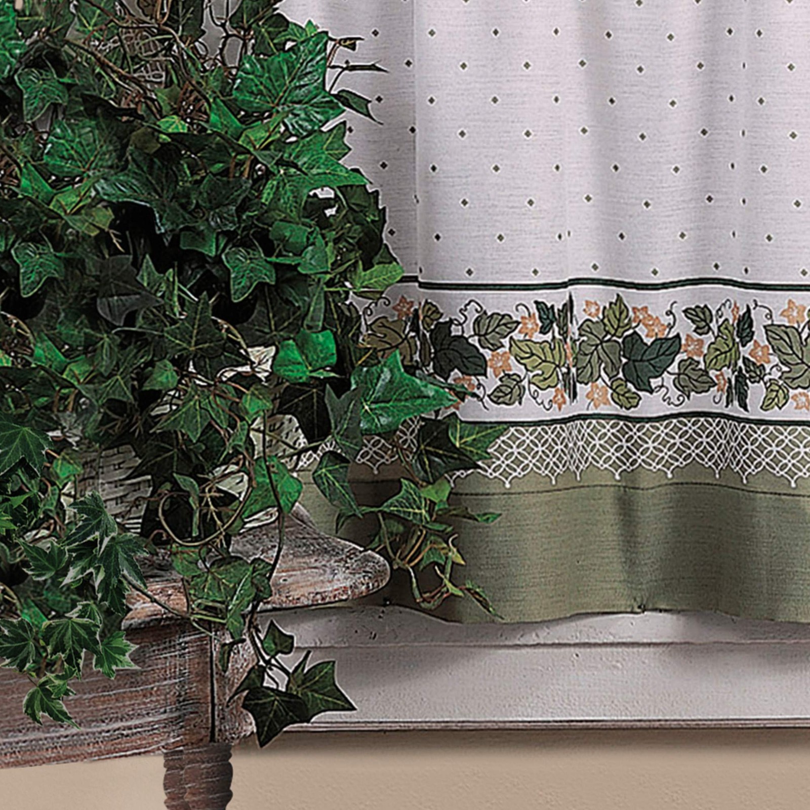 Cottage Ivy Country Curtain Tier and Swag Set 56×24 Window Curtains