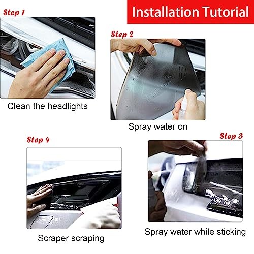 Car Headlight Taillight Vinyl Tint Film Roll Self Adhesive Universal 12x 7ft