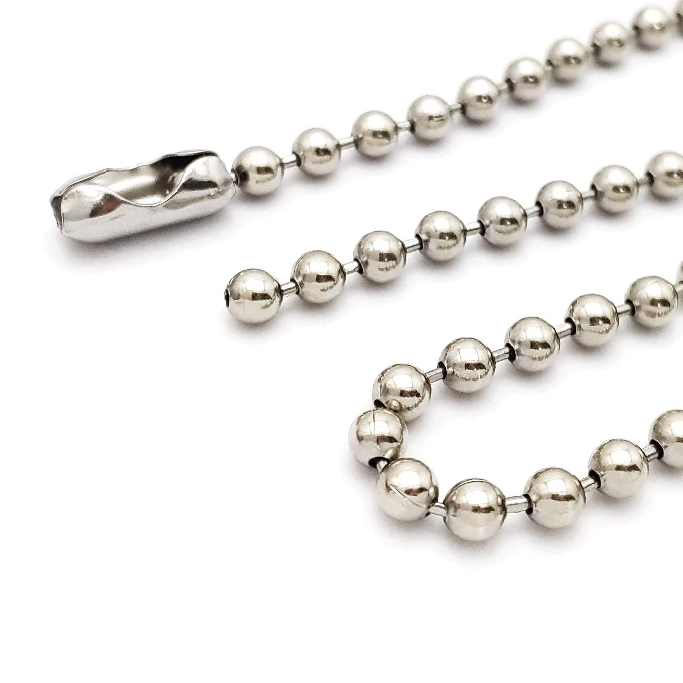 Ball Chain Connectors 10 – 50 Pack, Fits 4.5mm Bead Chains, Stainless Steel C…