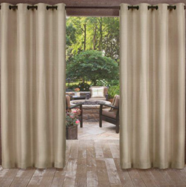 EXCLUSIVE HOME Biscayne Sand Light Filtering Grommet Set Of 2 Curtain 54 x 84in