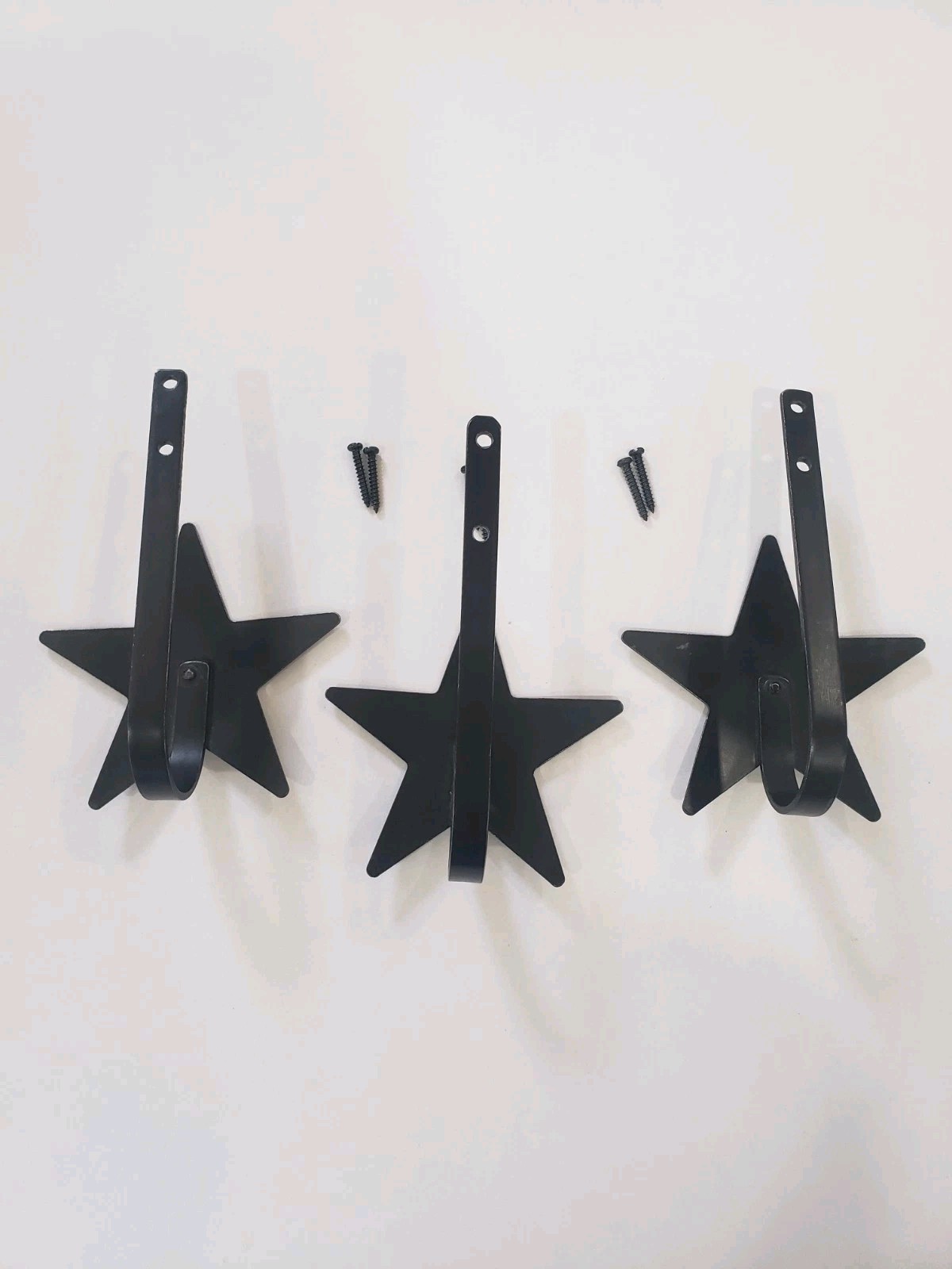 Star Curtain Tie Back holder Lot Of 3 & screws Amish made durable wrought iron