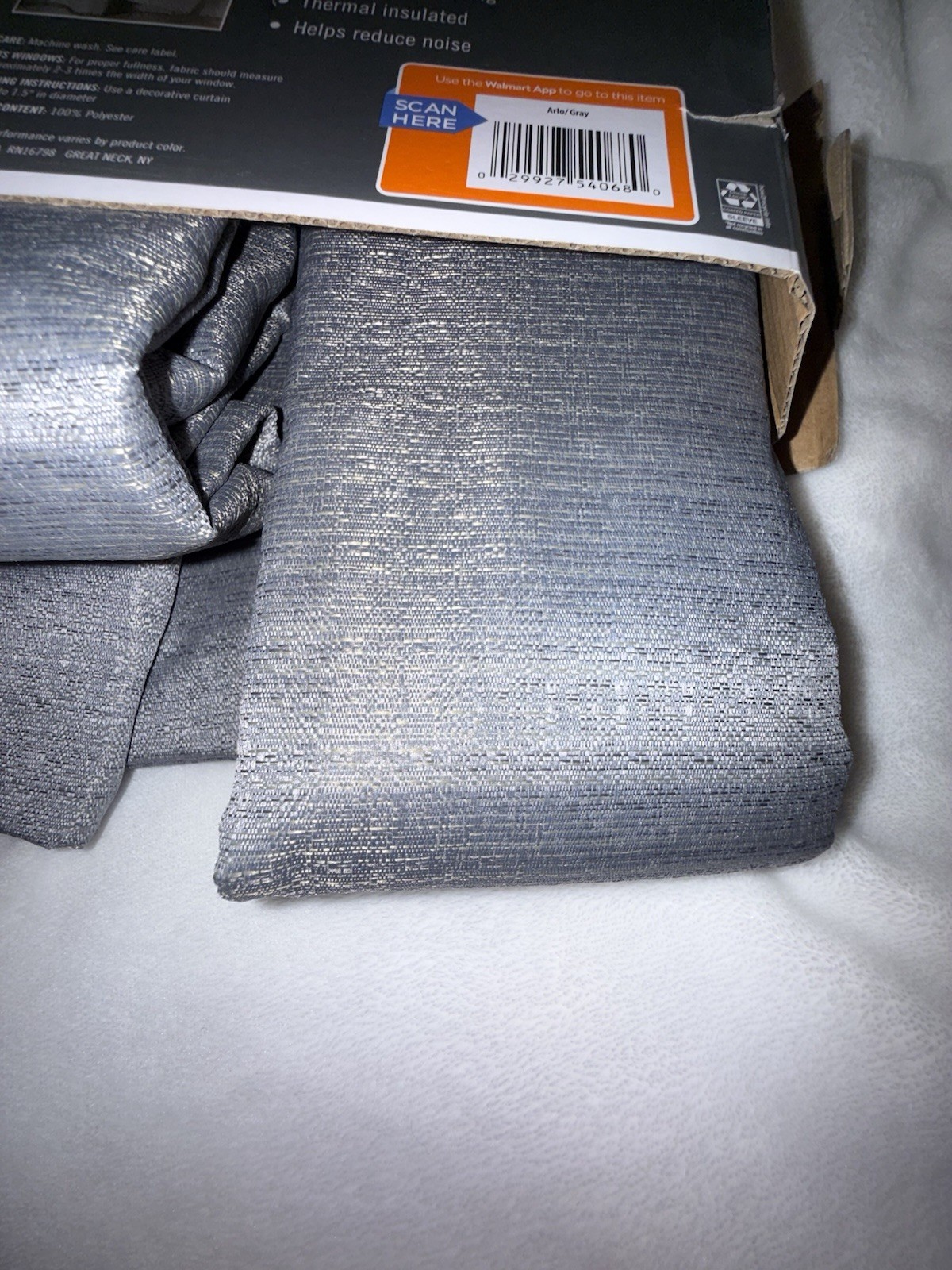 Sun Zero Arlo Textured BLACKOUT Grey Curtains Panel 2 pack 40” W x 63”L