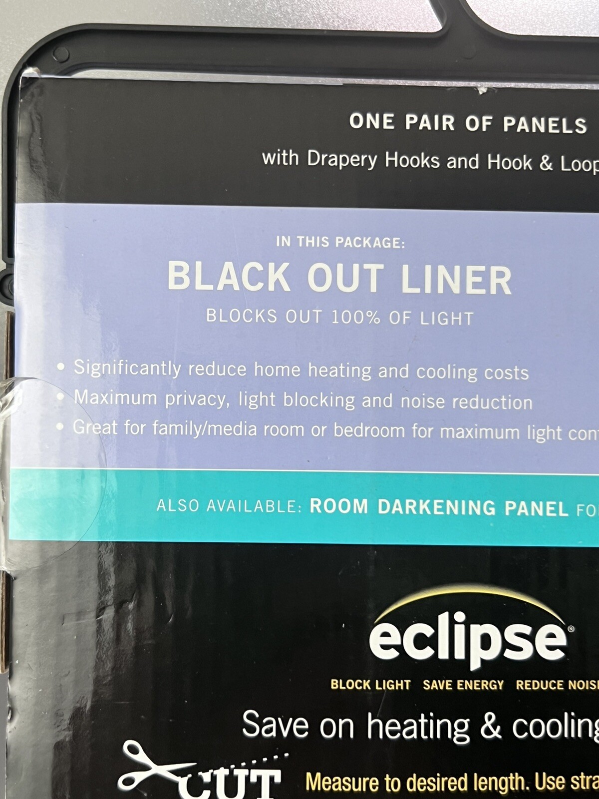 Eclipse 80″ Black Out Liner Panel 2 Panels 54″x80″New White
