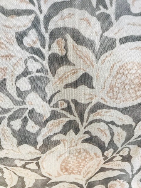 Annandale Pomegranate Floral Drapes Set 2 Taupe 55x 96 Lined Pair Rare 🦩