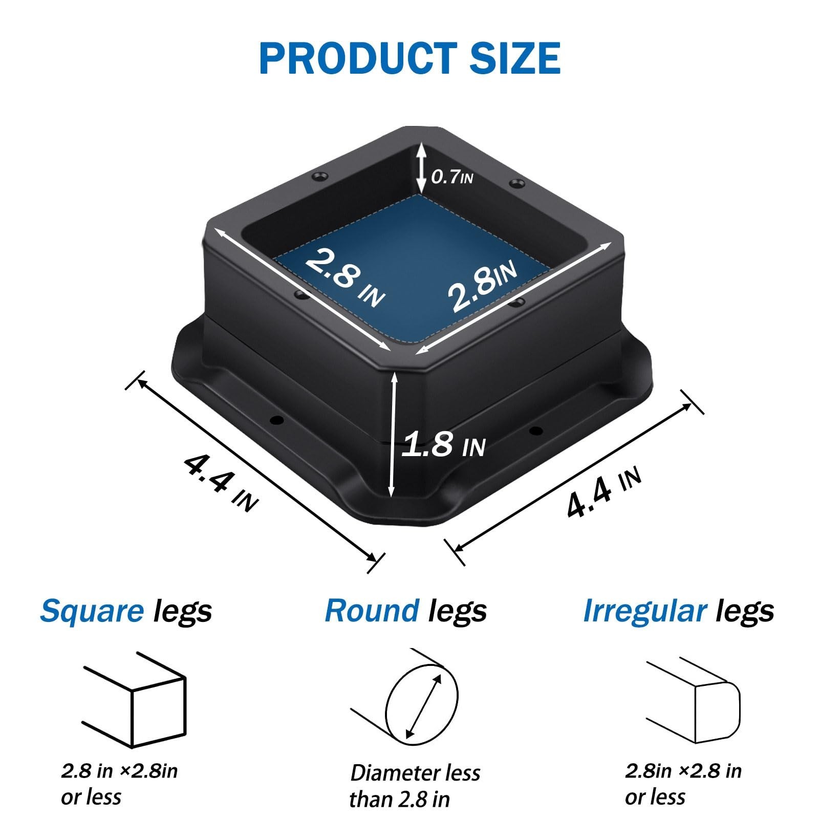 ANNKUT Furniture Risers 1 Inch，Bed Risers Heavy Duty，Desk Risers f