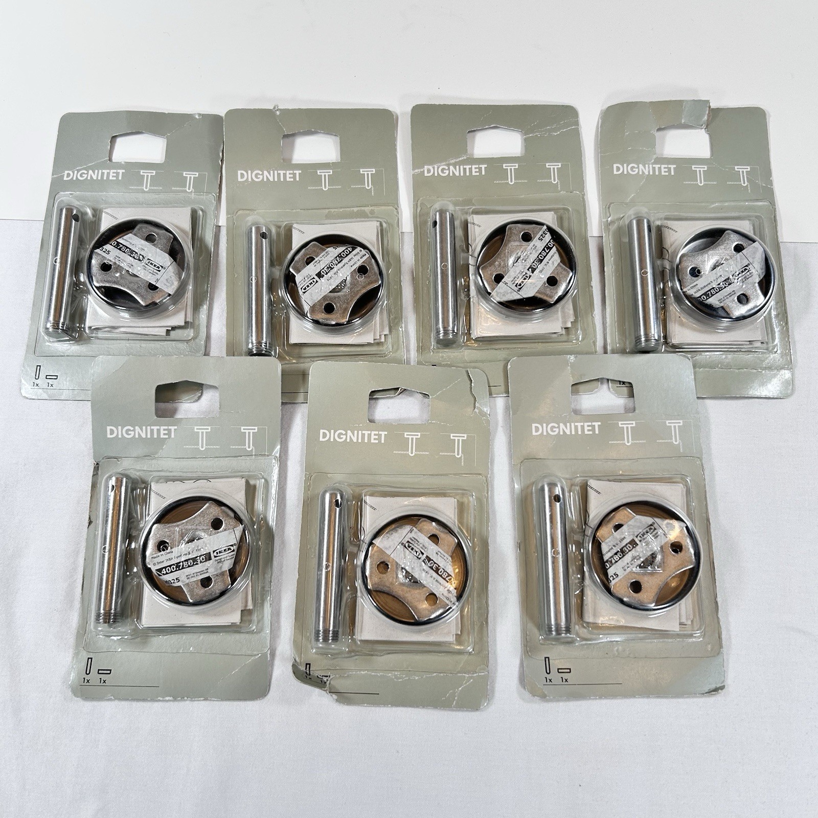 Lot of 7 IKEA Dignitet Curtain Wire Corner Support Stainless Steel 400.780.30