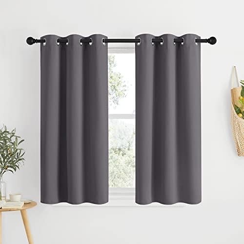 Bedroom Blackout Curtains and Drapes 48″ Long 2 Panels Set – Window Treatment Th