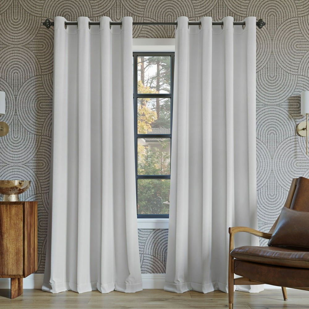 Sun Zero Oslo Blackout Grommet Curtain Panel 52″x84″ Pearl Energy Saving
