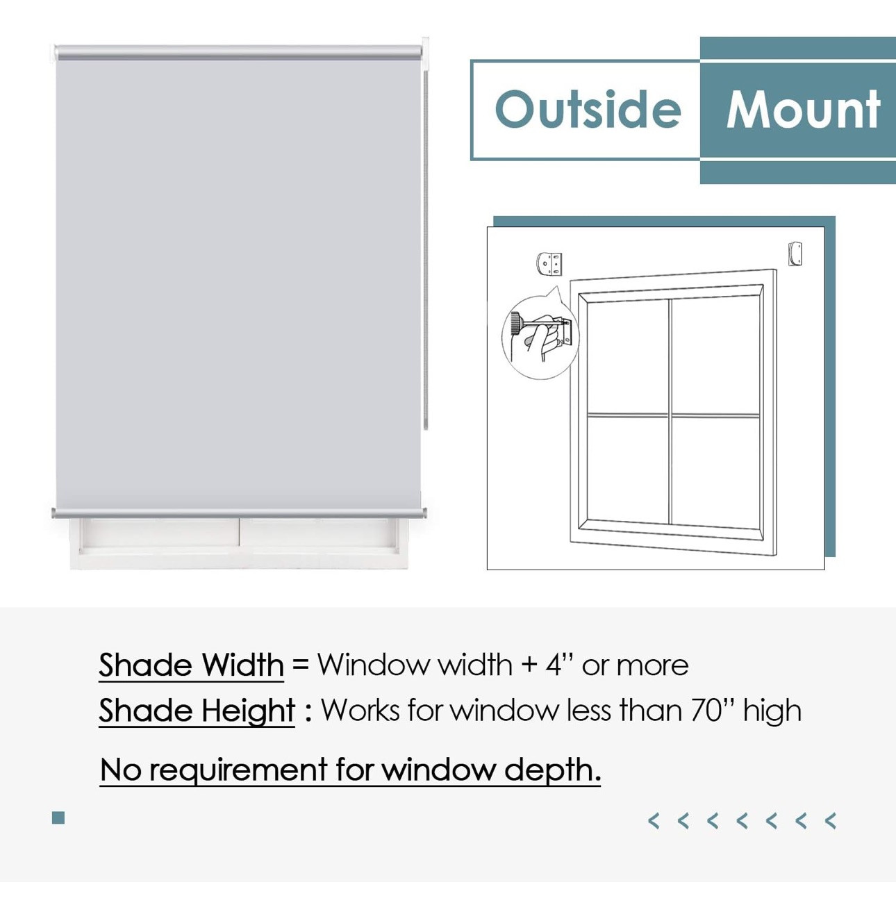 Light Filtering Roller Shades, with 5% Openness Solar Screen 38”W x 72″H (1103)