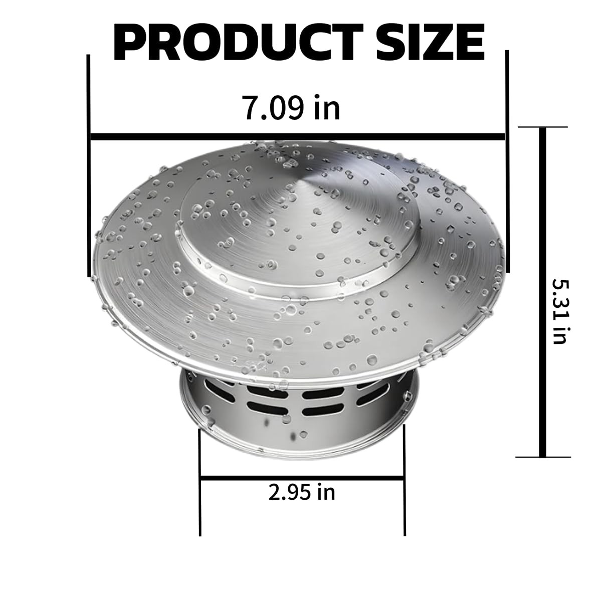 3 Inch Stainless Steel Chimney Cap Heavy Duty Stove Pipe Cap with Mesh Screen…