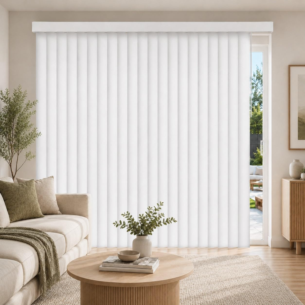 Vertical Blinds for Sliding Glass Doors & Patio Doors, Oxford Alabaster (Vinyl),