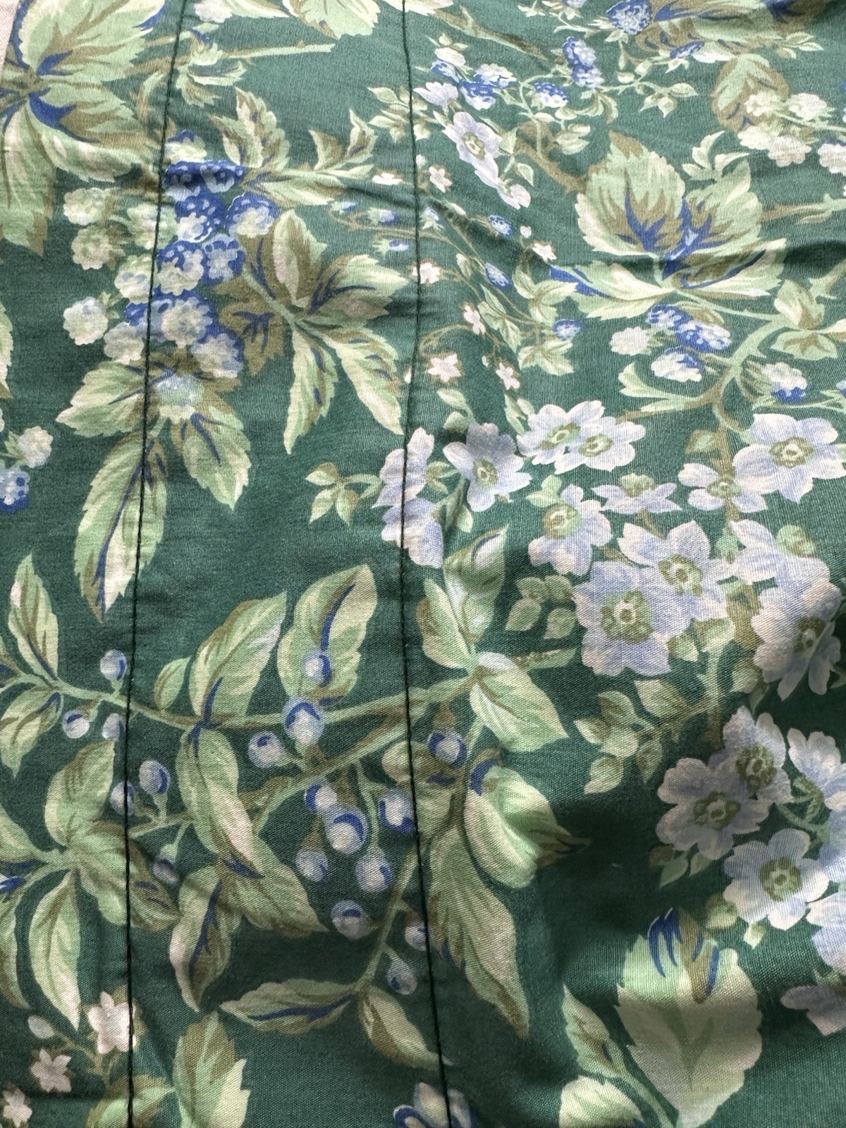 Laura Ashley Brambleberry Green Rod Pocket Lined Drape 41”x85”