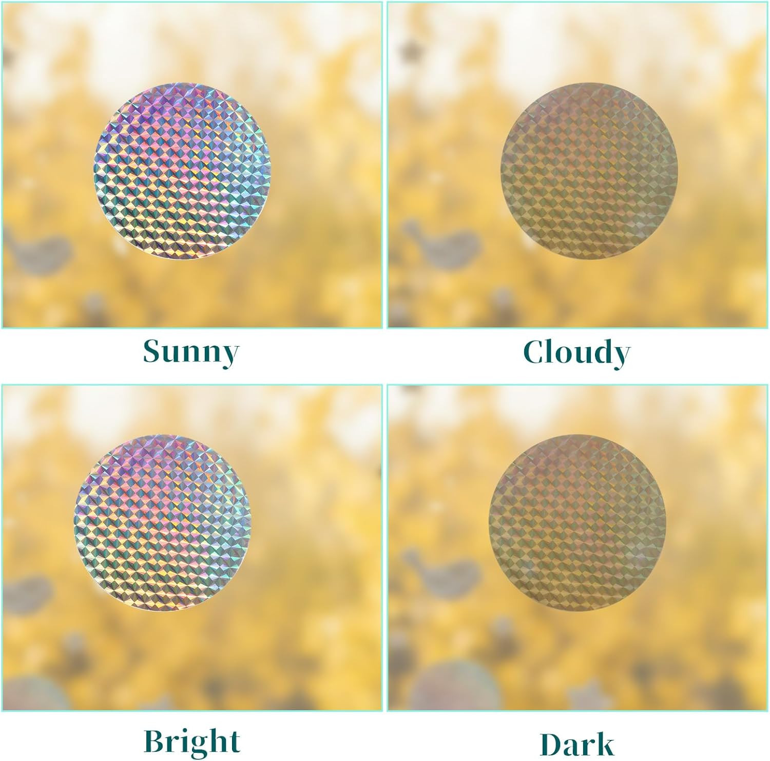 20 PCS Circle Bird Window Strike Prevention, Rainbow Reflective Anti-Collision