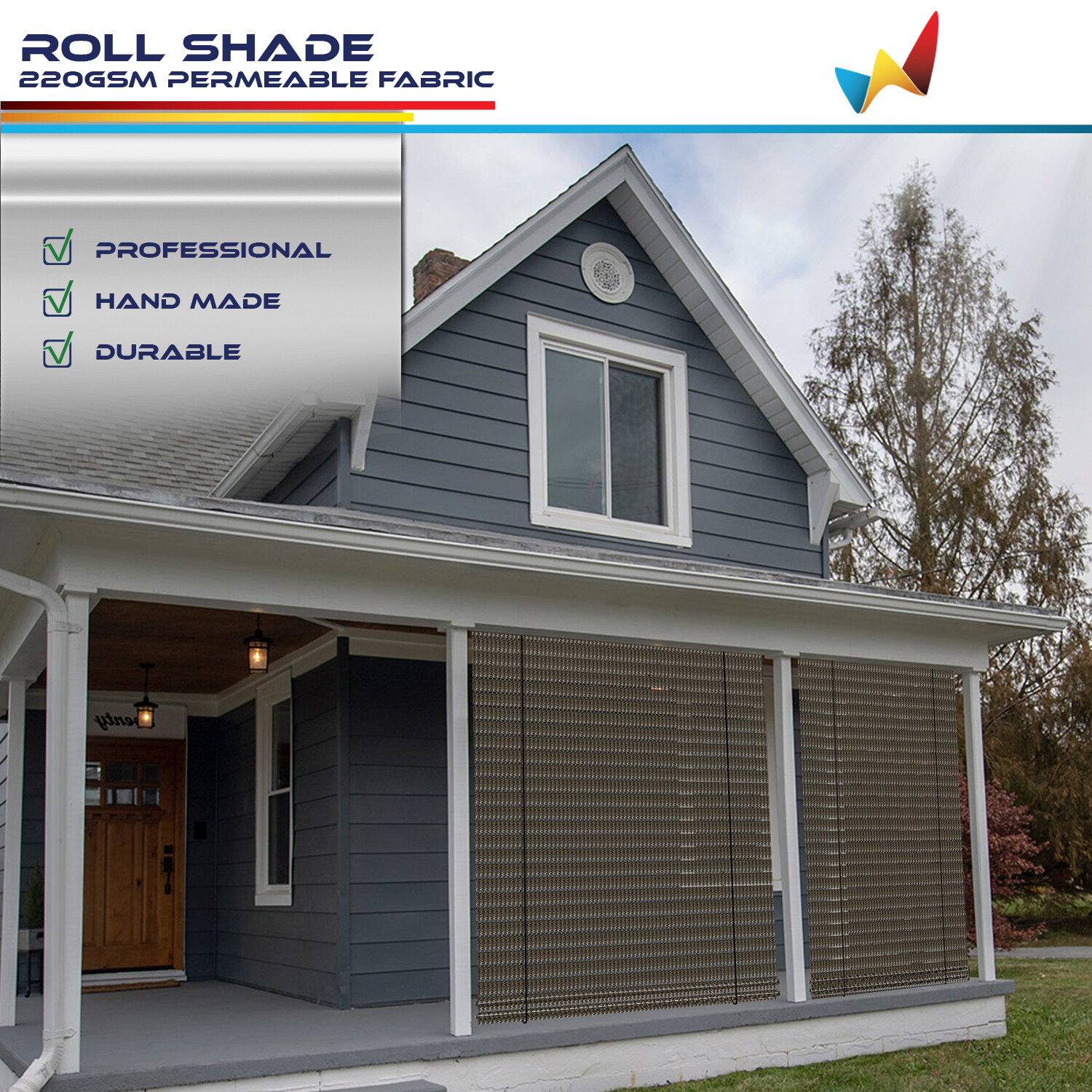 Roll up Shade for Patio Deck Porch Pergola Balcony Backyard Outdoor-Brown