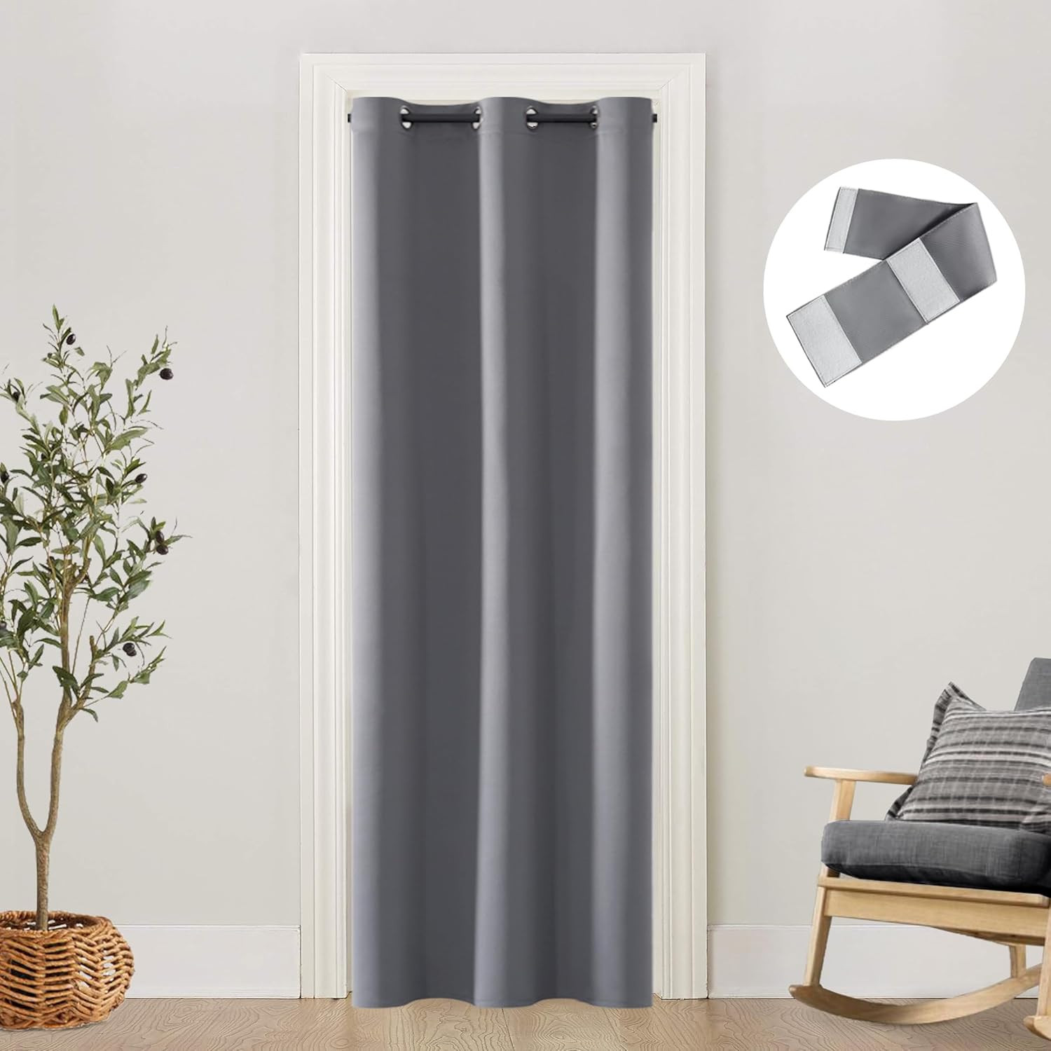 Thermal Insulated Door Curtain for Doorway, Closet Curtain for Open Closet, Wide