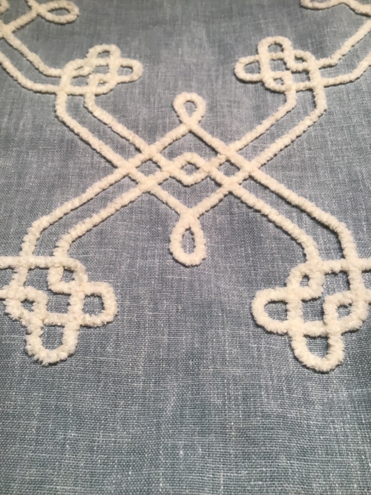P/KAUFMAN window Curtain Panels 50 x 96 Dynasty Embroidered Chambray Geometric