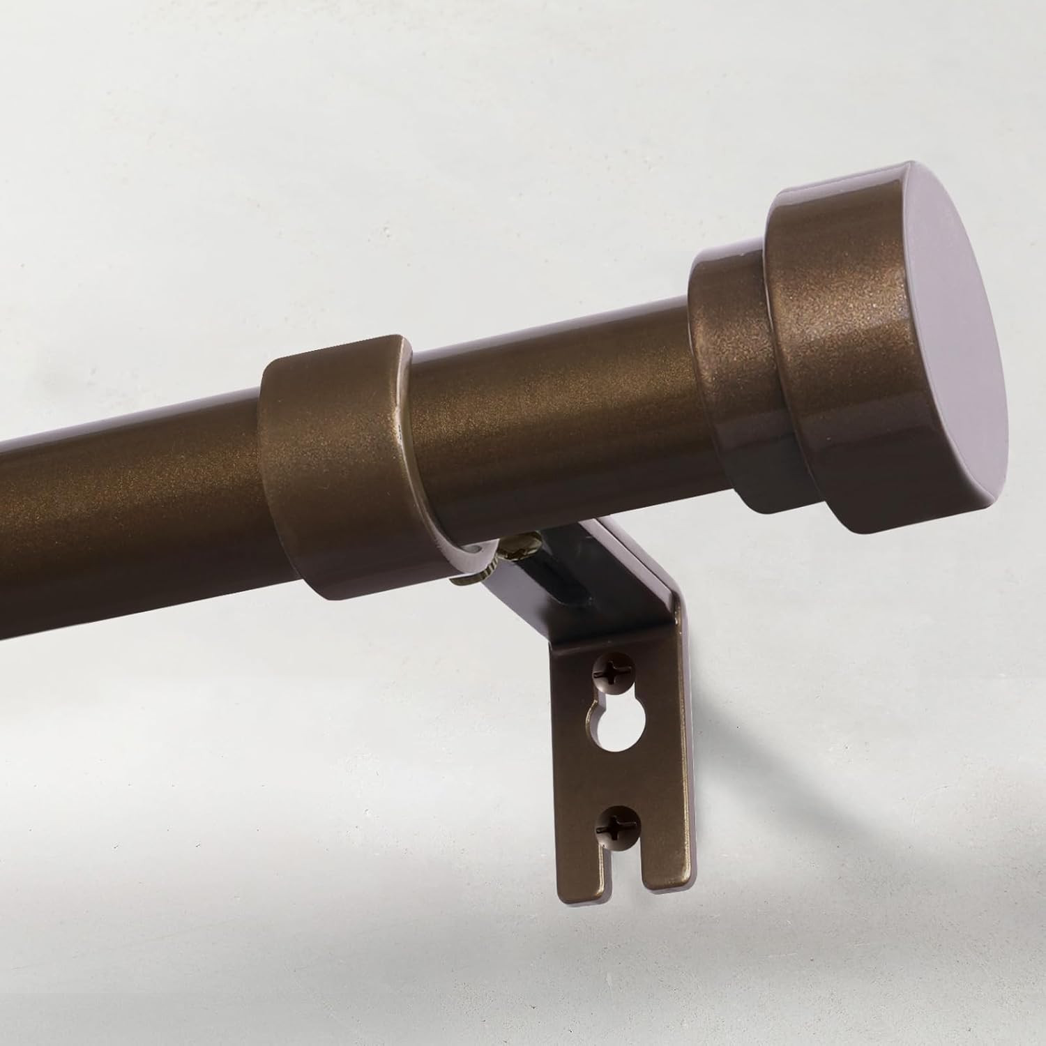 Heavy Duty Curtain Rods for Windows 48 to 84 Inch, 1 Inch Adjustable White Curta