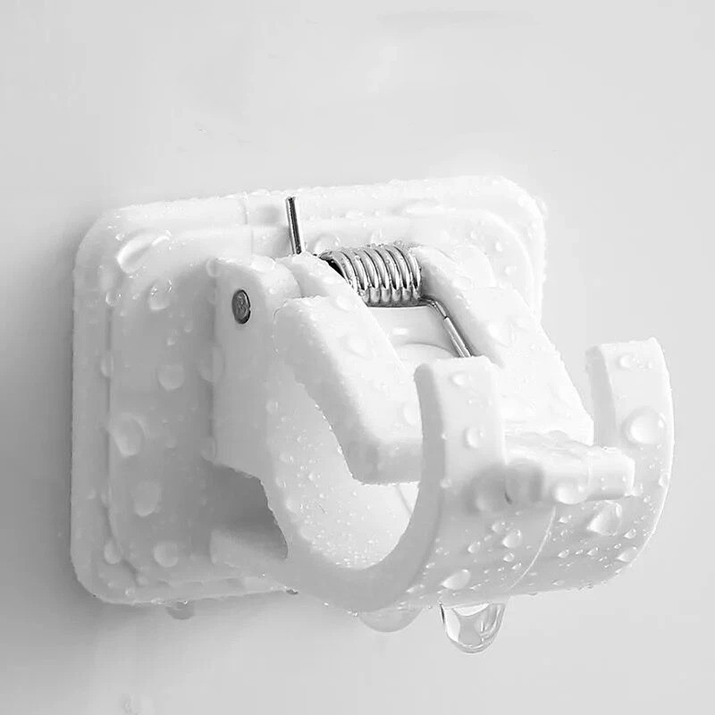 4PCS Adjustable Curtain Rod Clip Self Adhesive Clamp Hook Curtain Holder Wall