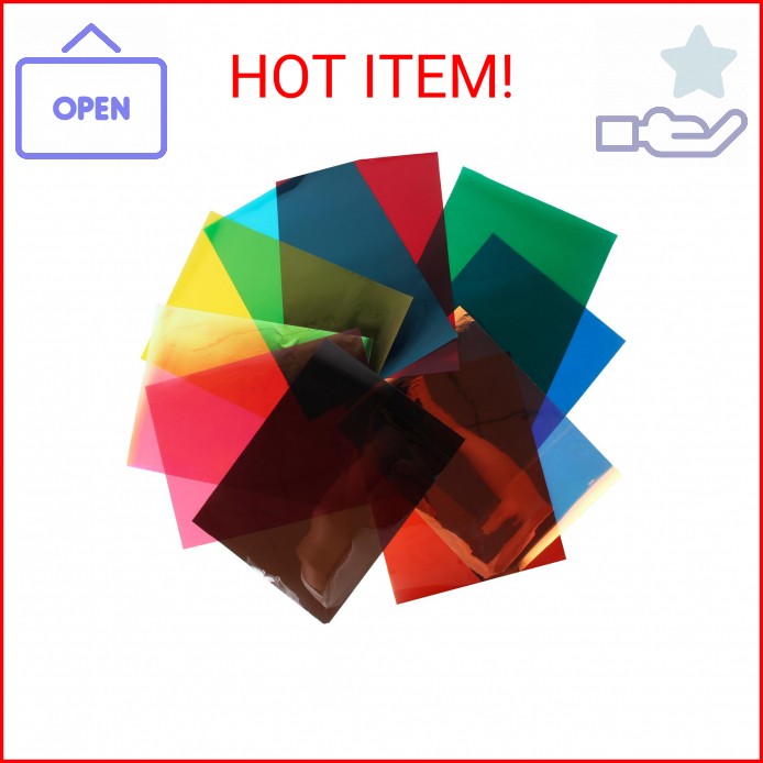10Colors Bundle Pack Colorful Transparent Window Film Self Adhesive Glass Film G